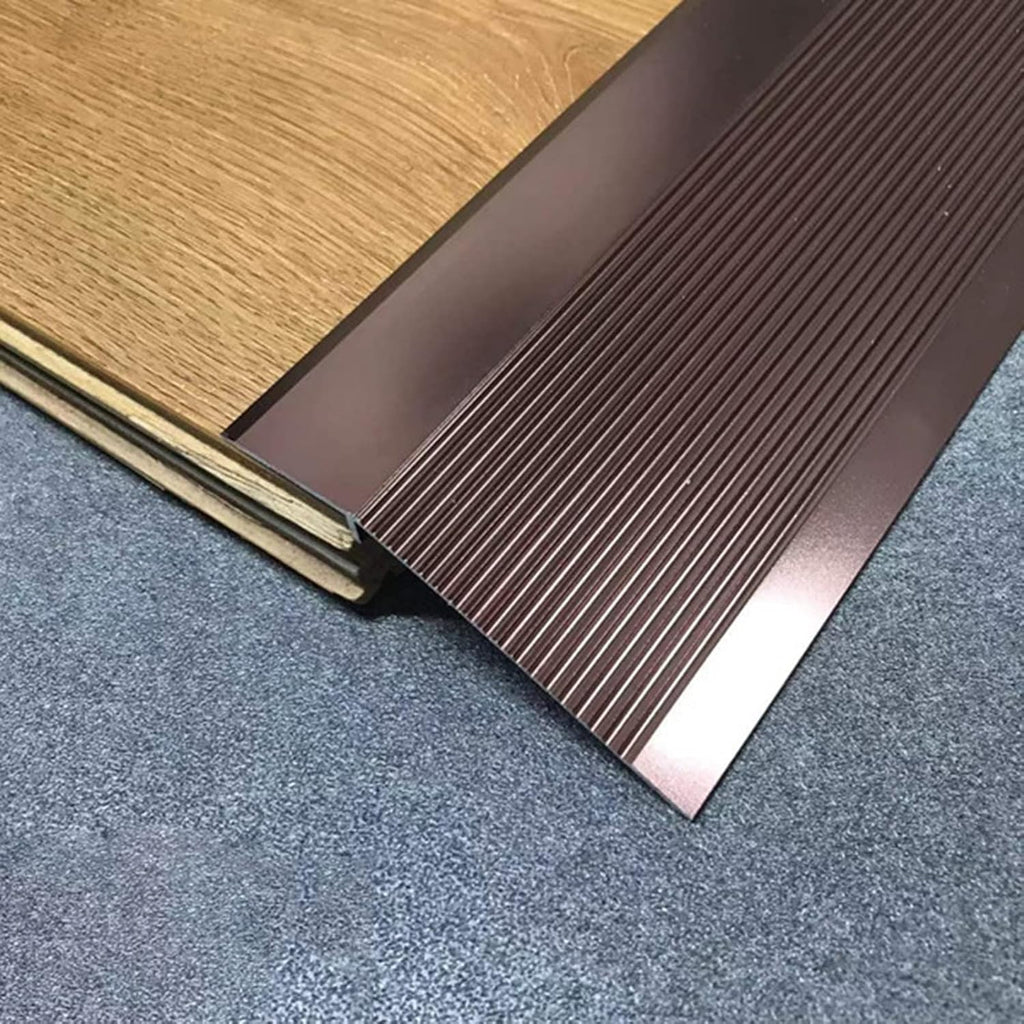 Doorway Uneven Floor Transition Strip, 4 Inch Wide, Aluminum Floor Threshold Ramp for Doorways From Carpet to Hardwood Floors, Front Door Entryway Reducer Flooring Edge Trim ( Color : Light Coffee , S