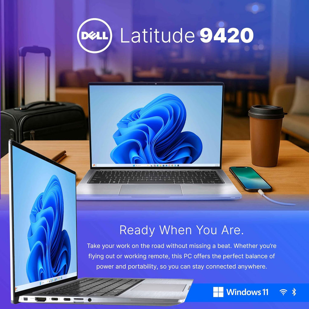 Dell Latitude 9420 Laptop | 14' FHD LCD | Intel Core i7 11th Gen | 16GB RAM | 512GB SSD | Backlit Keyboard | Webcam | WiFi | Windows 11 Pro | Business Ultrabook Computer (Renewed)