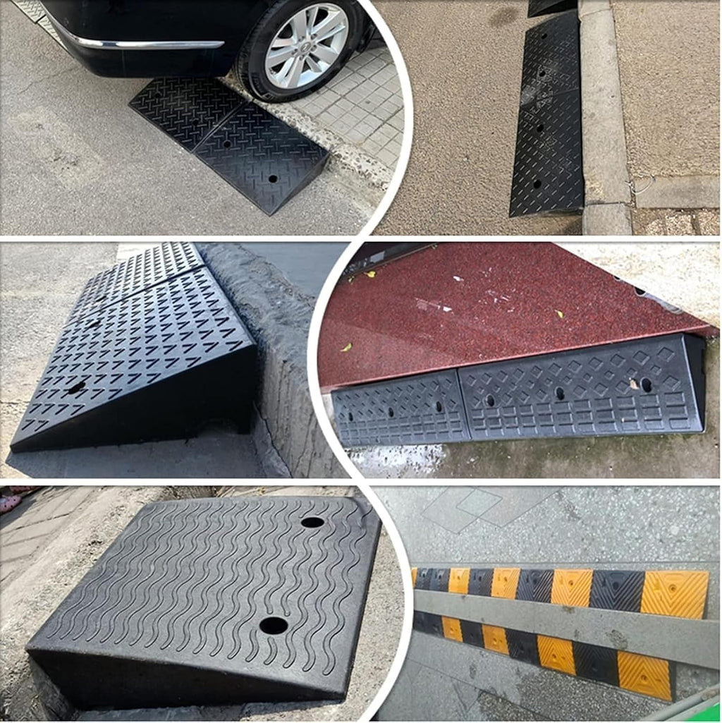 Ramps Threshold Ramp, Doorways Kerb Ramp for Wheelchairs, Rubber Handicap Moving Entry Threshold, Scooter Bike Motorcycle Exterior Doors Ramps, Load 3 Tons /7000lbs