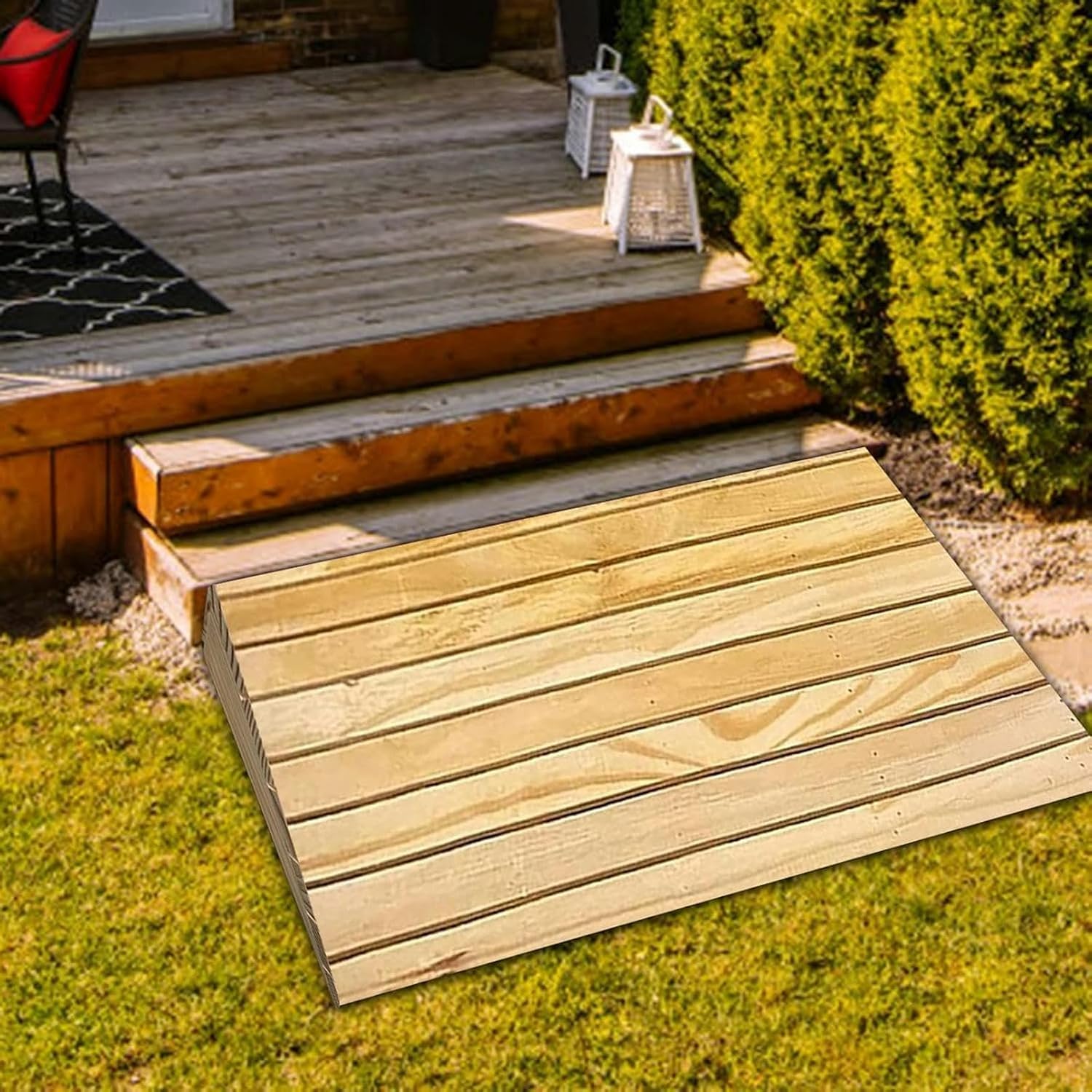 Threshold Ramp, Curb Ramp, Stairs Ramps for Wheelchairs for Home, Wooden Doorway Threshold Ramp Rise, Indoor Outdoor Garden Door Ramp/Slope