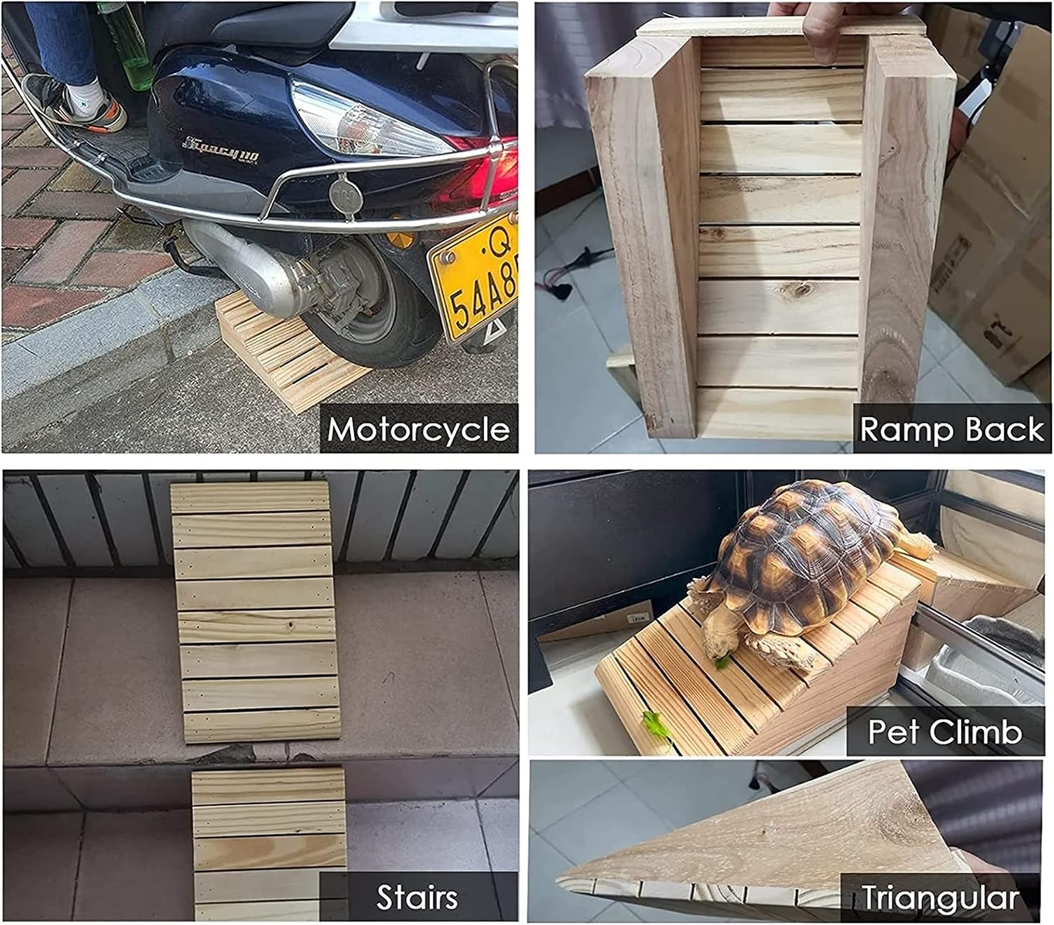 Portable Driveway Ramp 4 5 6 7 Inch Rise Wooden Wheelchair Ramp for Front Door Home, Anti Slip Auxiliary Transition Ramps Threshold Doorway Steps Garden(40x70x13cm/15.7x27.5x5in)