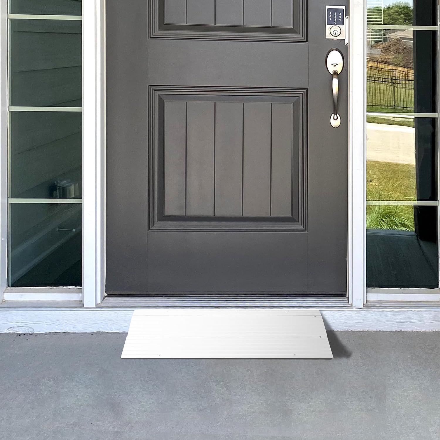 2' Rise Door Threshold Ramp,Aluminum Alloy Entry Ramp for Wheelchair Scooters Power Chairs Walkers