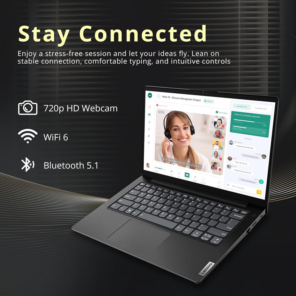 Lenovo V14 G3 14″ FHD Business Laptop, Intel i7-1255U, 16GB DDR4 RAM, 512GB PCIe SSD, Intel Iris Xe Graphics, HD Webcam, Wi-Fi 6, Bluetooth, Win 11 Pro, Black, 32GB Hotface USB Card (Renewed)