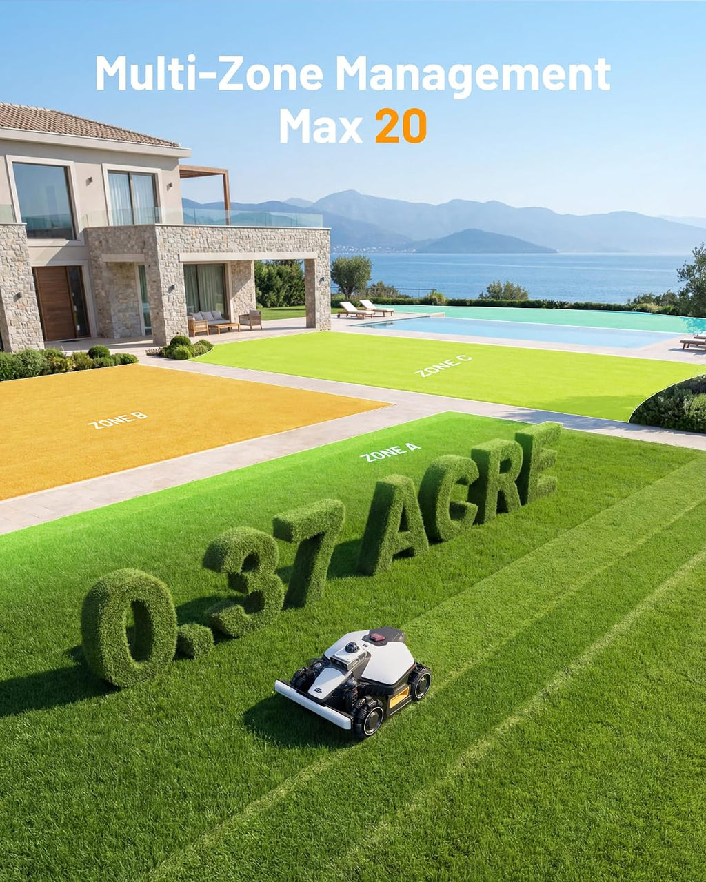 (2026 Upgrade) Mammotion LUBA mini 2 AWD 1500H Robot Lawn Mower, for 0.37 Acres, 360° LiDAR+Dual-Camera AI Vision, 80% Slope, DropMow, 20 Multi-Zone Management, Cutting Height 2.2'-4.0'