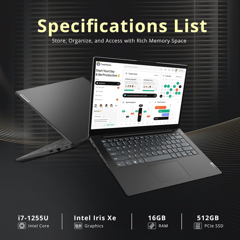 Lenovo V14 G3 14″ FHD Business Laptop, Intel i7-1255U, 16GB DDR4 RAM, 512GB PCIe SSD, Intel Iris Xe Graphics, HD Webcam, Wi-Fi 6, Bluetooth, Win 11 Pro, Black, 32GB Hotface USB Card (Renewed)