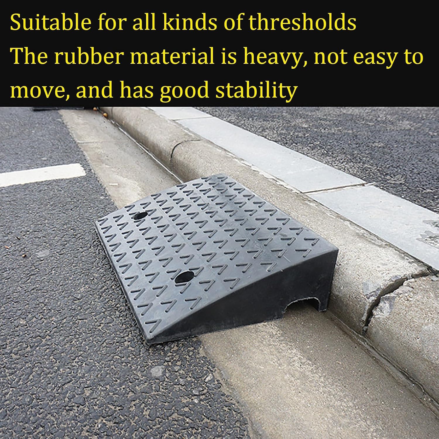 Rubber Door Threshold Ramp, Heavy Duty & Anti-Slip, Multi-Height Options, Ideal for Wheelchairs, Elderly & Pets, Suitable for Doorways, Garages, & Showers