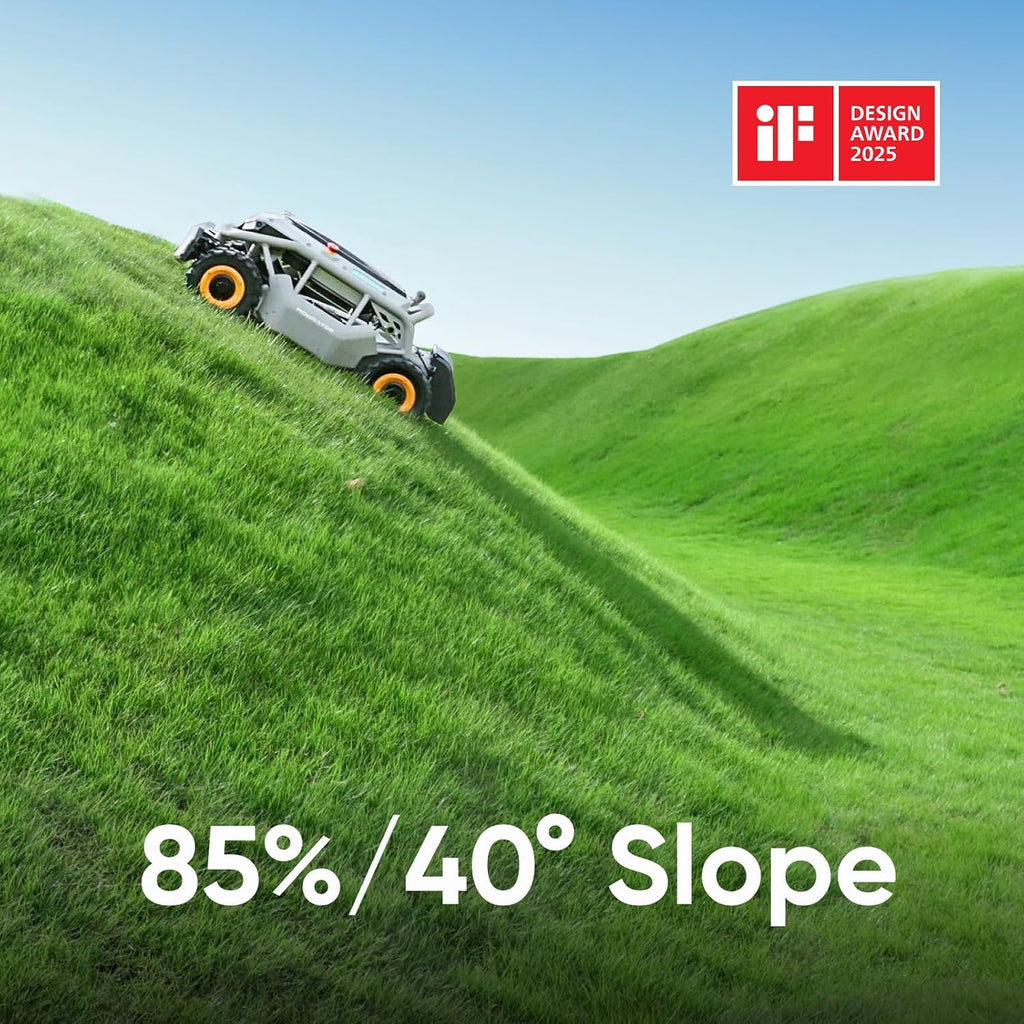 Mowrator S1 4WD 18Ah Remote Control Lawn Mower with Wide Wheels, All-Season Yard Care, 85% (40°) Slope Climbing, with Leaf Shredding Vacuum, 21' Width, 1.5–4.3' Cutting Height, Up to 1.12 Acres