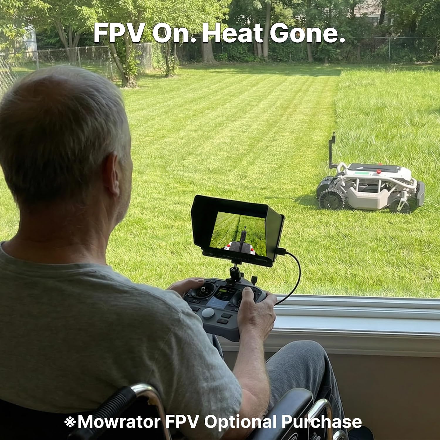 Mowrator S1 2WD 18Ah Remote Control Lawn Mower, 45% (24°) Slope, Spring to Fall Yard Care, with Leaf Shredding Vacuum, 21' Width, 1.8–4.6' Cutting Height, Up to 1.12 Acres
