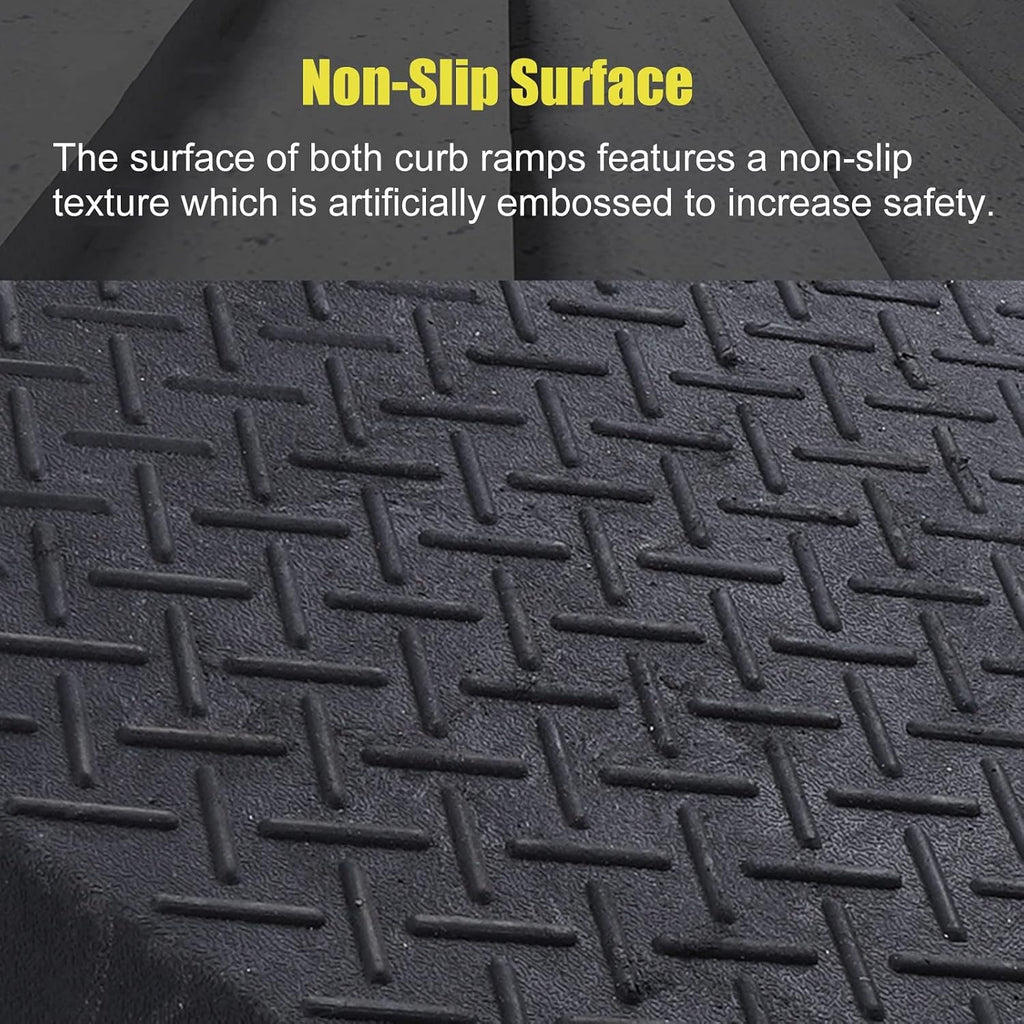 Portable Driveway Ramp Curb Ramp for Home/Garden Sheds/Garage/Front Door, Heavy Duty Rubber Threshold Ramps for Wheelchairs/Car/Scooters/Motorcycle(10cm/3.9in)