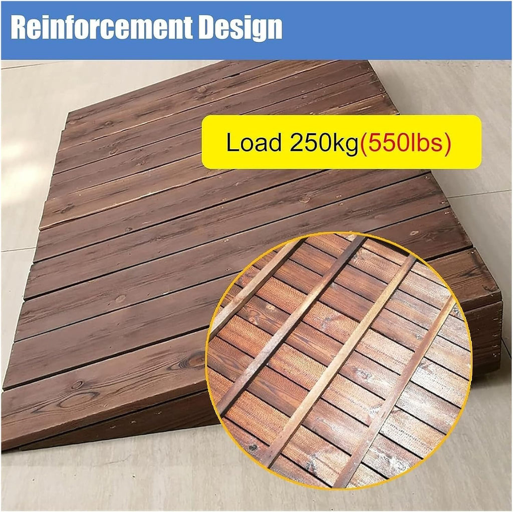 4' 7' 8' Rise Door Ramp for Wheelchairs, Wooden Threshold Ramps for Doorways, Non Slip Portable Home Entry Ramps(80x60x13cm/31.5x23.6x5in)