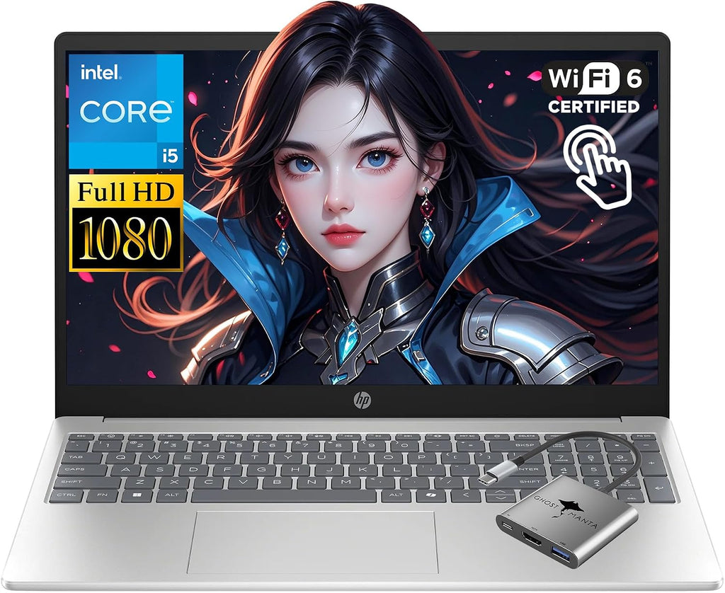 HP 15.6' FHD Touchscreen Laptop, Intel 10-core i5-1334U(Up to 4.6GHz) 16GB RAM 1TB SSD, Win 11 WiFi6 Bluetooth Windows AI Microsoft Copilot Computer for Business Gaming w/GM Accessory
