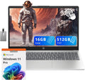 HP 15.6' HD Touchscreen Business Laptop, Intel i3-1215U, 16GB DDR4 RAM, 512GB PCIe SSD, Intel UHD Graphics, Numeric Keypad, 720p HD Camera, Windows 11 Pro, Silver, 32GB Hotface USB Card