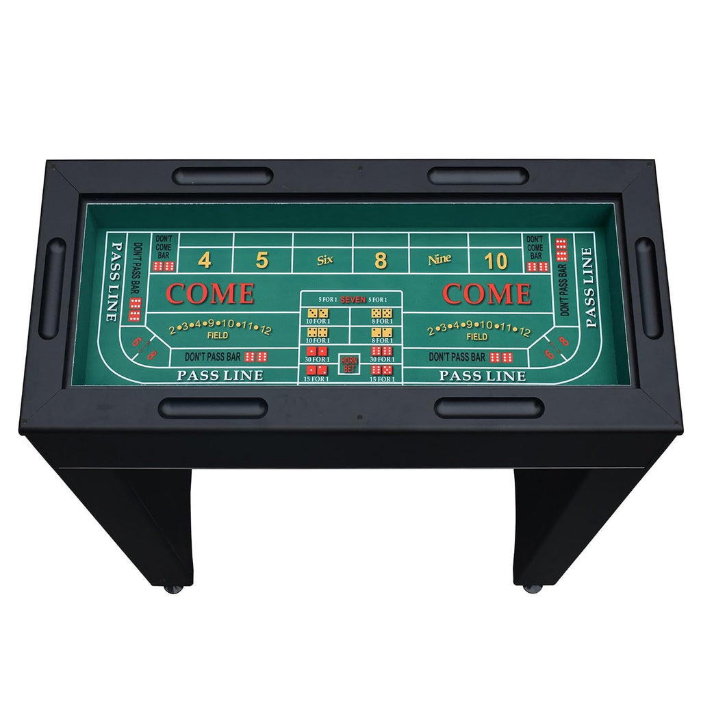 Hathaway Classic Monte Carlo 4 in 1 Casino Game Table - Includes Craps Table, Roulette Table Top, Blackjack Table Top Which Can Be Used as Poker Table Top, Bar Table Top, & Complete Game Accessories