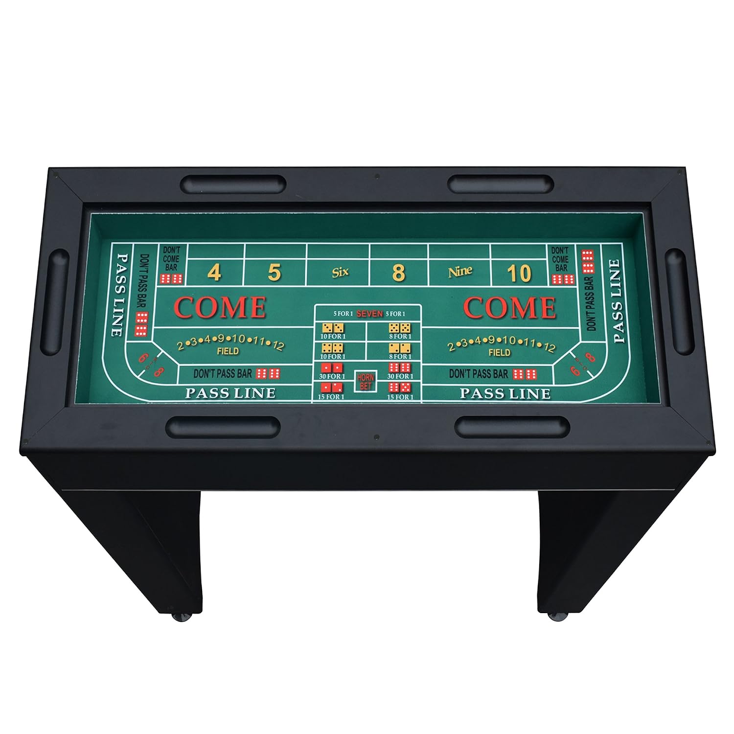 Hathaway Classic Monte Carlo 4 in 1 Casino Game Table - Includes Craps Table, Roulette Table Top, Blackjack Table Top Which Can Be Used as Poker Table Top, Bar Table Top, & Complete Game Accessories