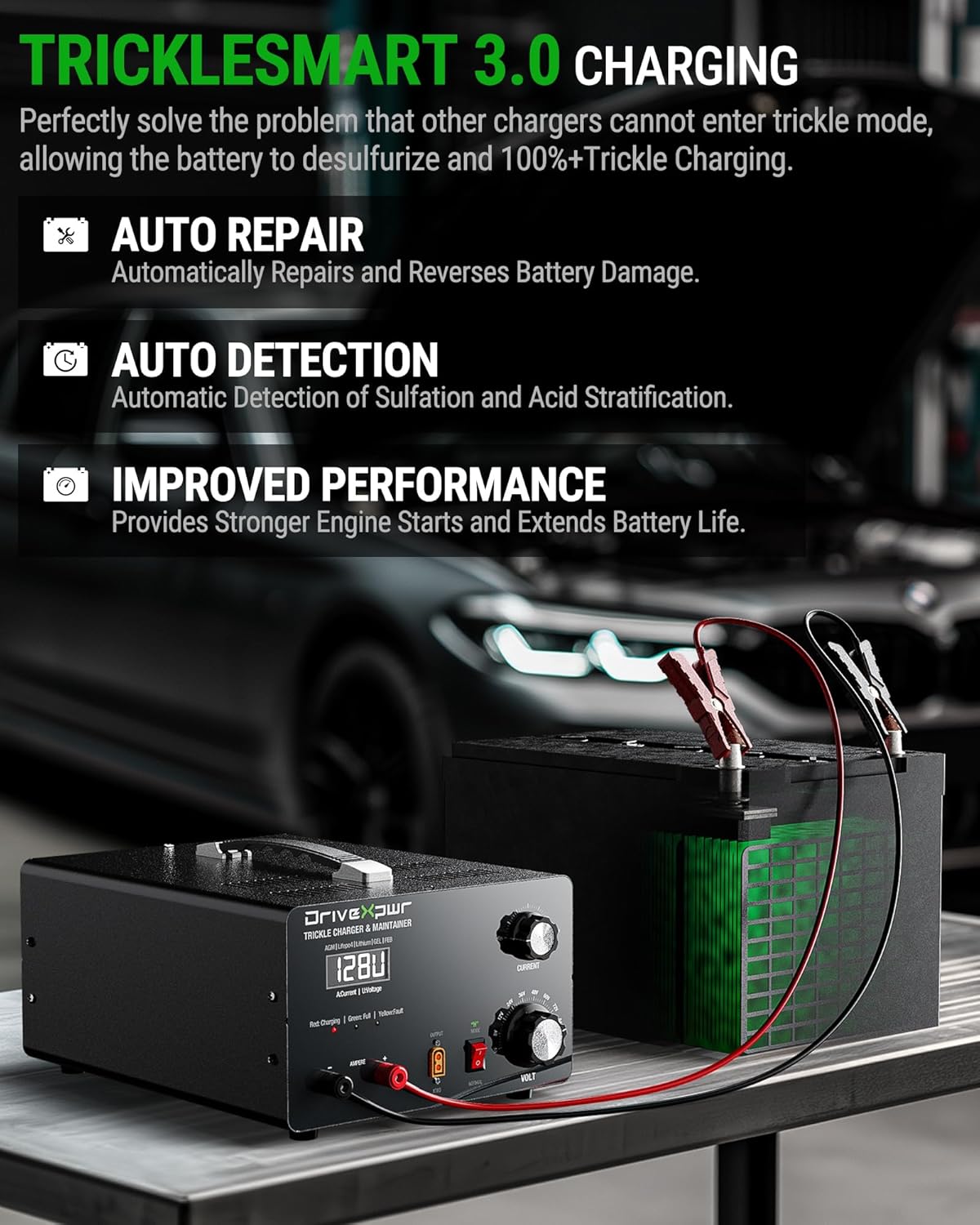 Adjustable Battery Charger 6V 8V 12V 24V 36V 48V 60V 72V 84V 96V,18A Automatic Battery Maintainer,Battery Desulfator Maintainer for Lead-Acid LiFePO4 Lithium,Suit Automotive Golf Cart Truck Mower(X50)
