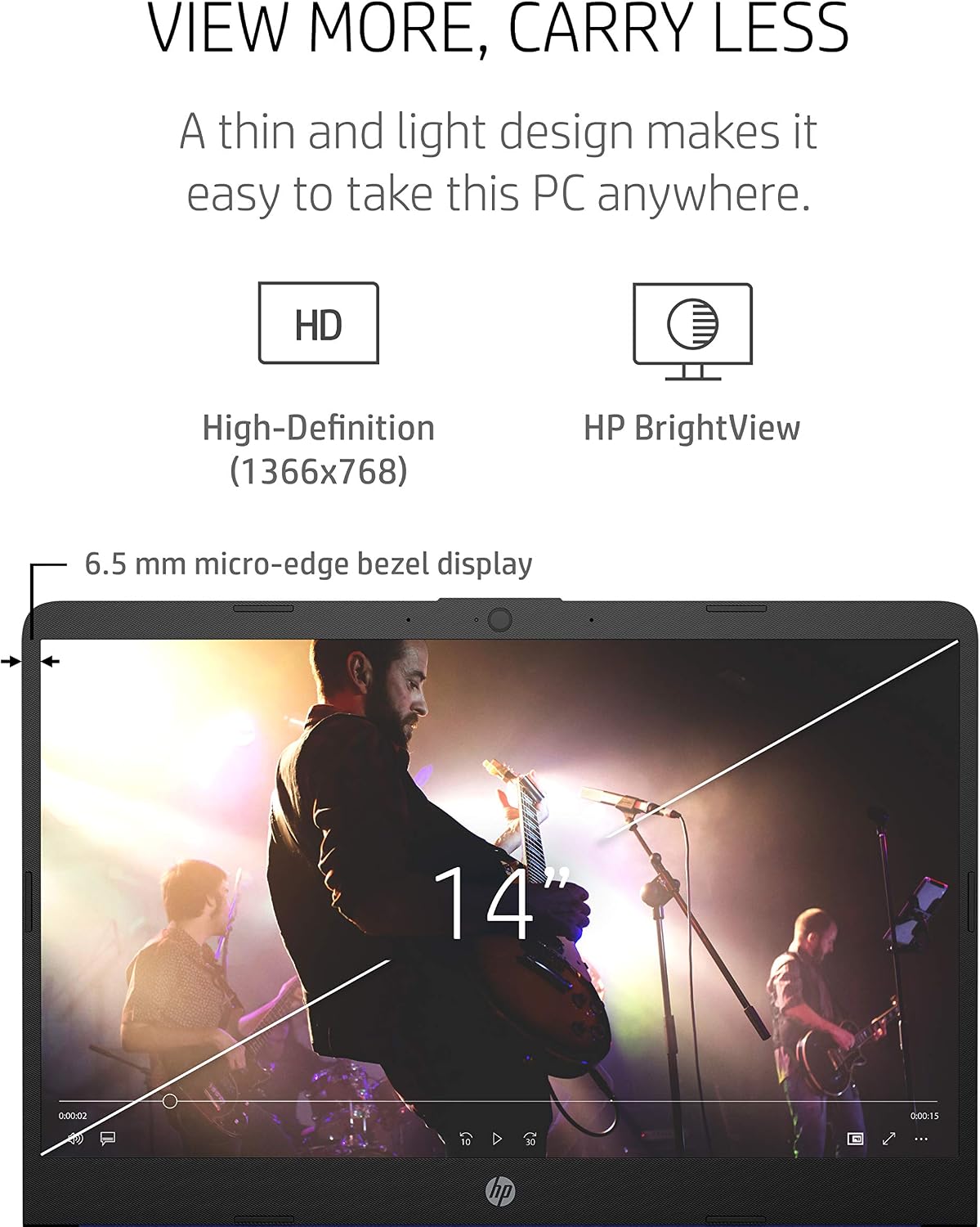 HP 14 Laptop, AMD 3020e, 4 GB RAM, 64 GB eMMC Storage, 14-inch HD Display, Windows 10 Home in S Mode, Long Battery Life, Microsoft 365, (14-fq0020nr, 2020)