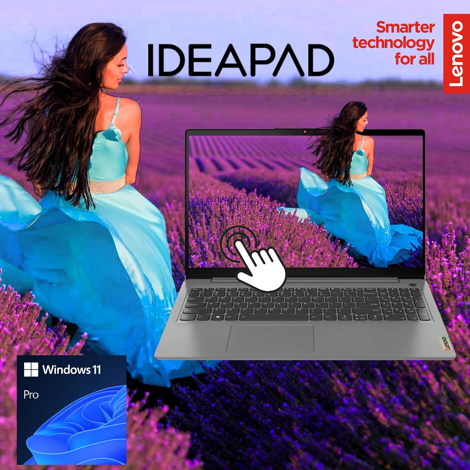 Lenovo Essential Touchscreen Laptop | Ideapad 3i | 24GB RAM | 15.6' FHD Touch Screen Display | 256GB SSD Storage | Intel Core i3 Processor | Windows 11 Pro | Business and Home Lover Laptop W/o Earbuds