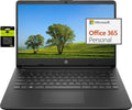 HP 14' Ultral Light Laptop for Students and Business, Intel Quad-Core N4120, 8GB RAM, 192GB Storage(64GB eMMC+128GB Micro SD), 1 Year Office 365, Webcam, HDMI, WiFi, USB-A&C, Win 11 S