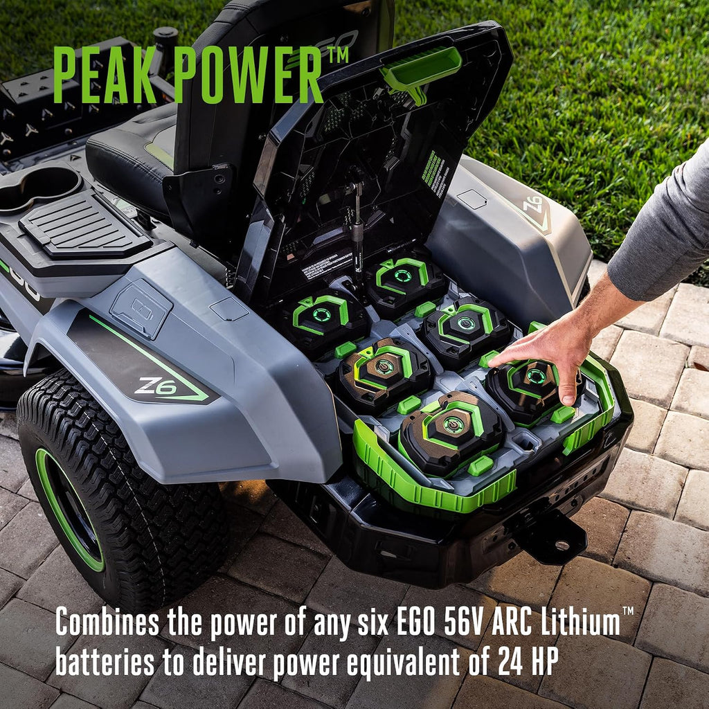 EGO POWER+ Z6 Zero Turn Riding Lawn Mower, 42' Deck, Includes (6) 56V 6.0Ah Batteries and 880W Charger - ZT4214L