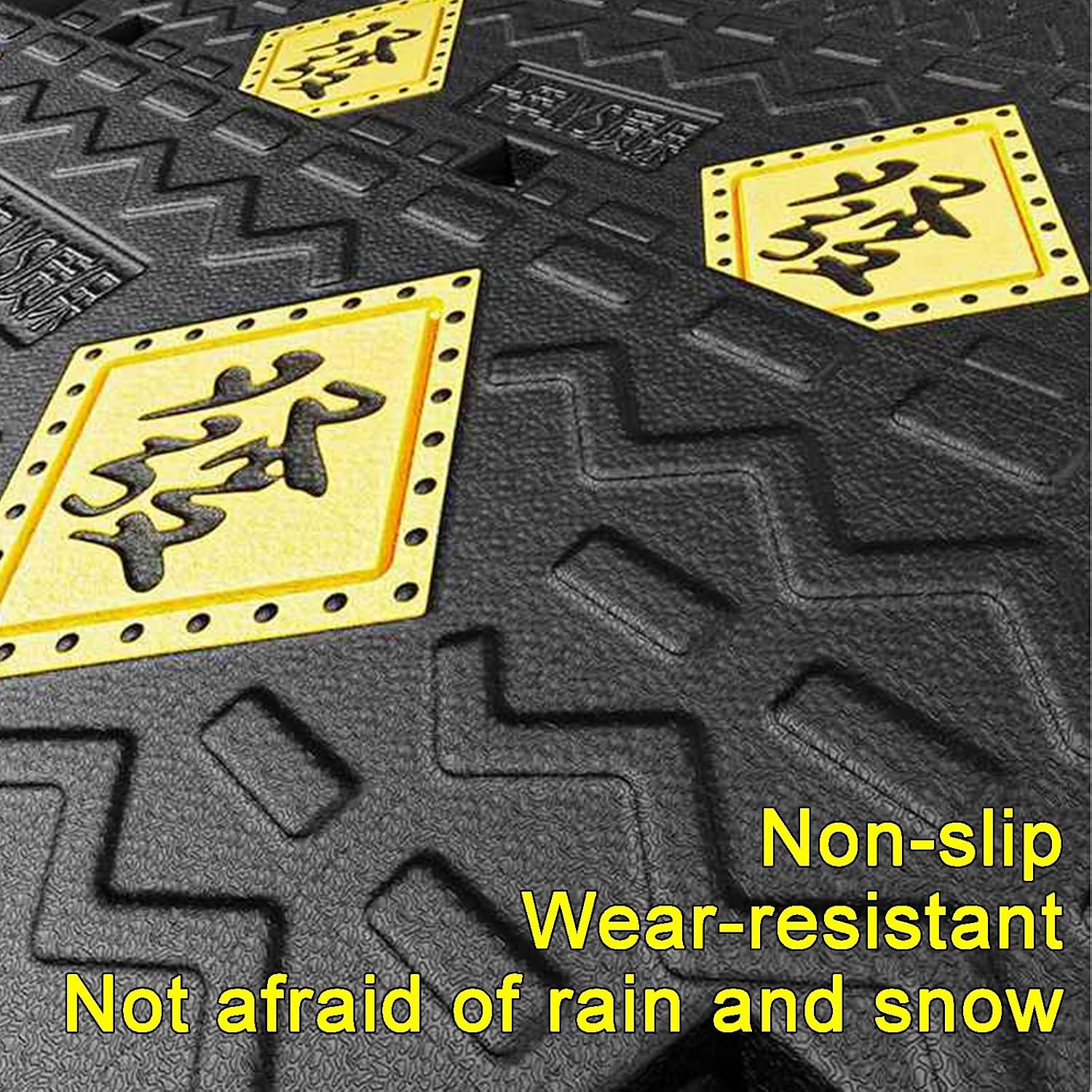 Driveway Ramp Non-Slip Solid Rubber Wheelchair Ramp Heavy Duty Threshold Ramp for Garages RV Truck Loading Dock(100 * 25 * 5cm/39 * 10 * 2in)