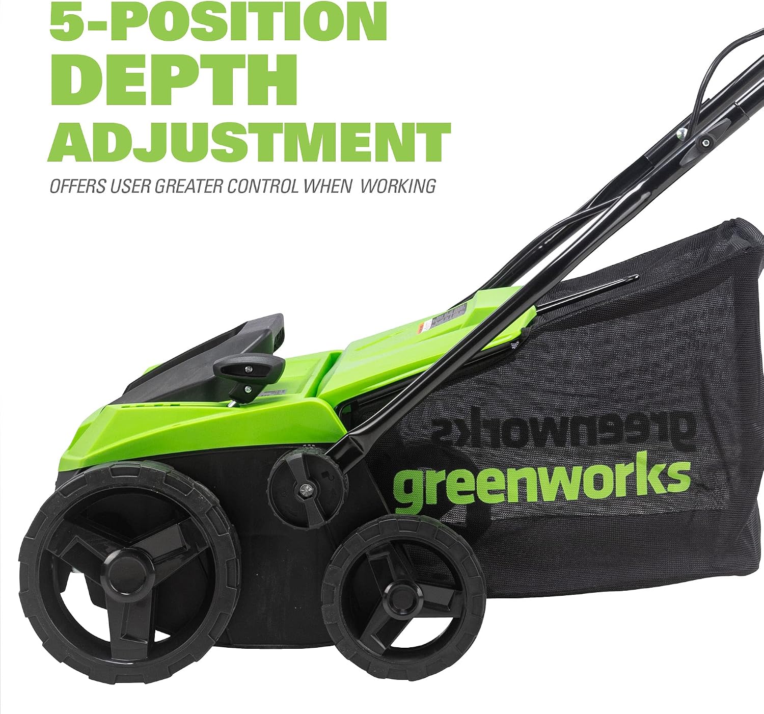 Greenworks 13 Amp 14-Inch Corded Dethatcher / Scarifier, DT13B00