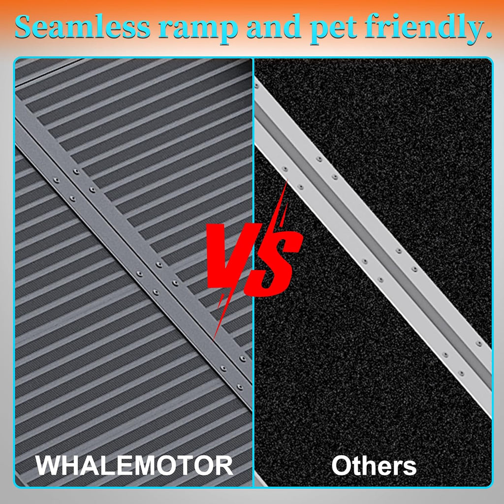 WHALEMOTOR Black Portable Wheelchair Ramp, 3FT No-sew Non-Slip Aluminum Wheelchair Ramp, Folding Portable Wheelchair Ramps for Home, Weight Capacity Up to 800 LBS, Loading Dock Plates