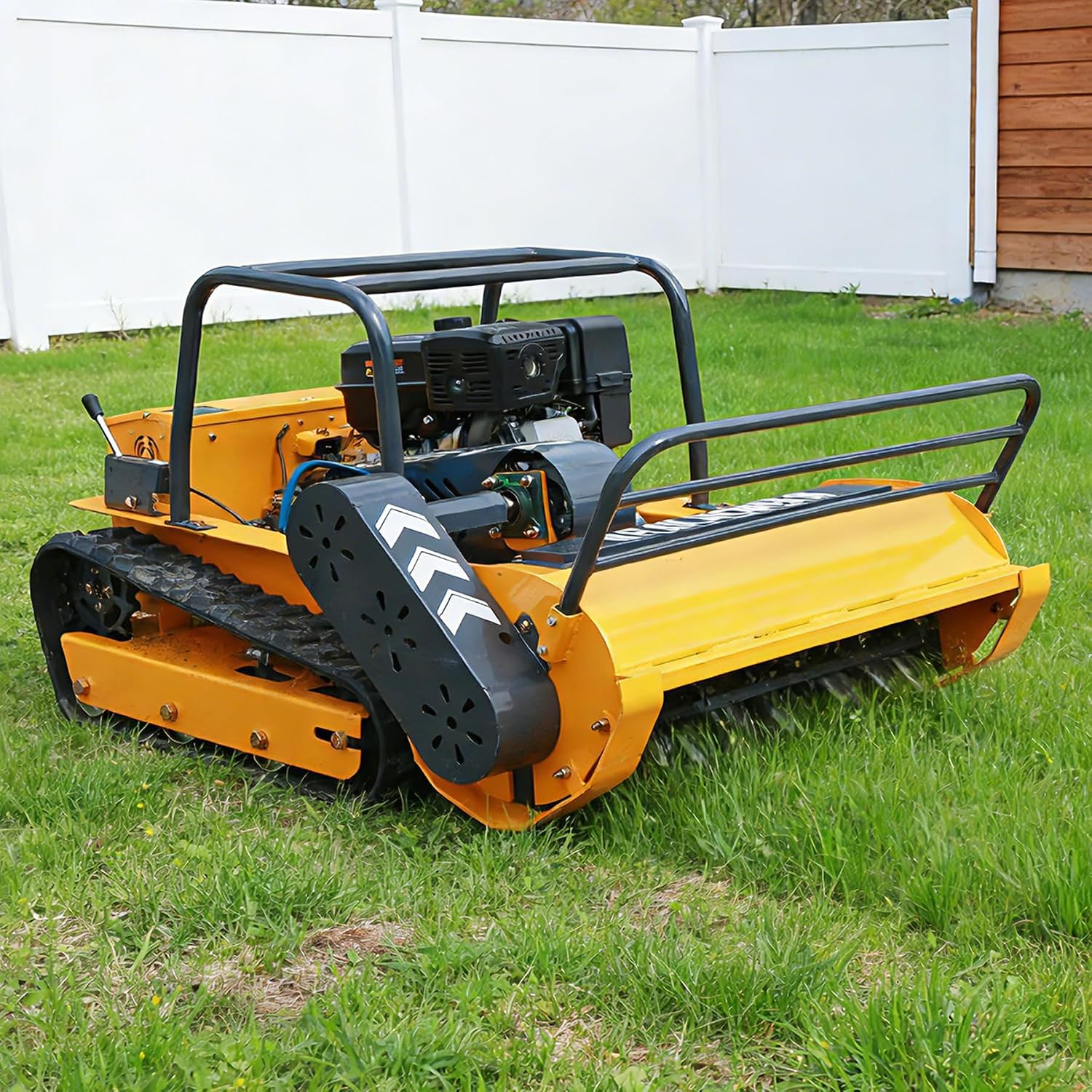 Remote Control Lawn Mower,459cc EPA Engine,39.4' Hybrid Commercial Mower - Conquer 55° Slopes & Rugged Terrain,Powerful Gas-Electric Crawler - Effortlessly Tames Steep Hills & Tough Landscapes