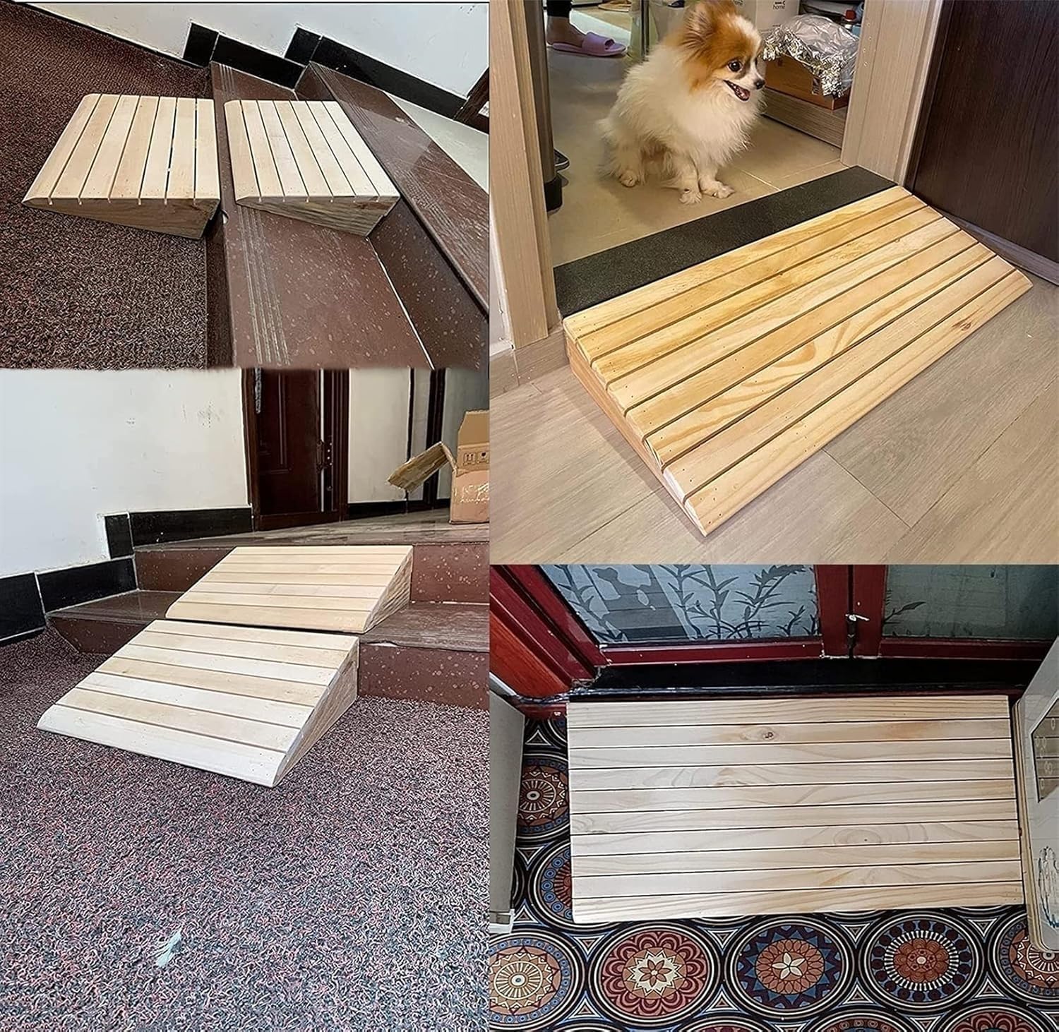 Threshold Solid Wood ramps, for Vehicle ramps, Wheelchair ramps, Threshold ramps, Portable Mobile Non-Slip ramps(30.8 * 30 * 9Cm/12.1 * 11.8 * 3.5In)