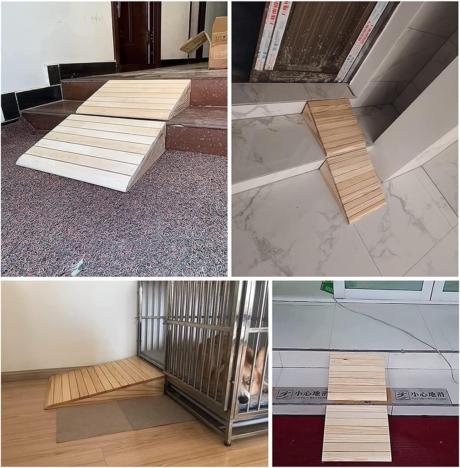 Ramps Threshold Ramp, Threshold Ramp Wooden, Front Door Step Slope, Curb Ramp for Wheelchairs, Mobility Scooters, Power Chairs(80x45x18cm/31.5x17.7x7in)