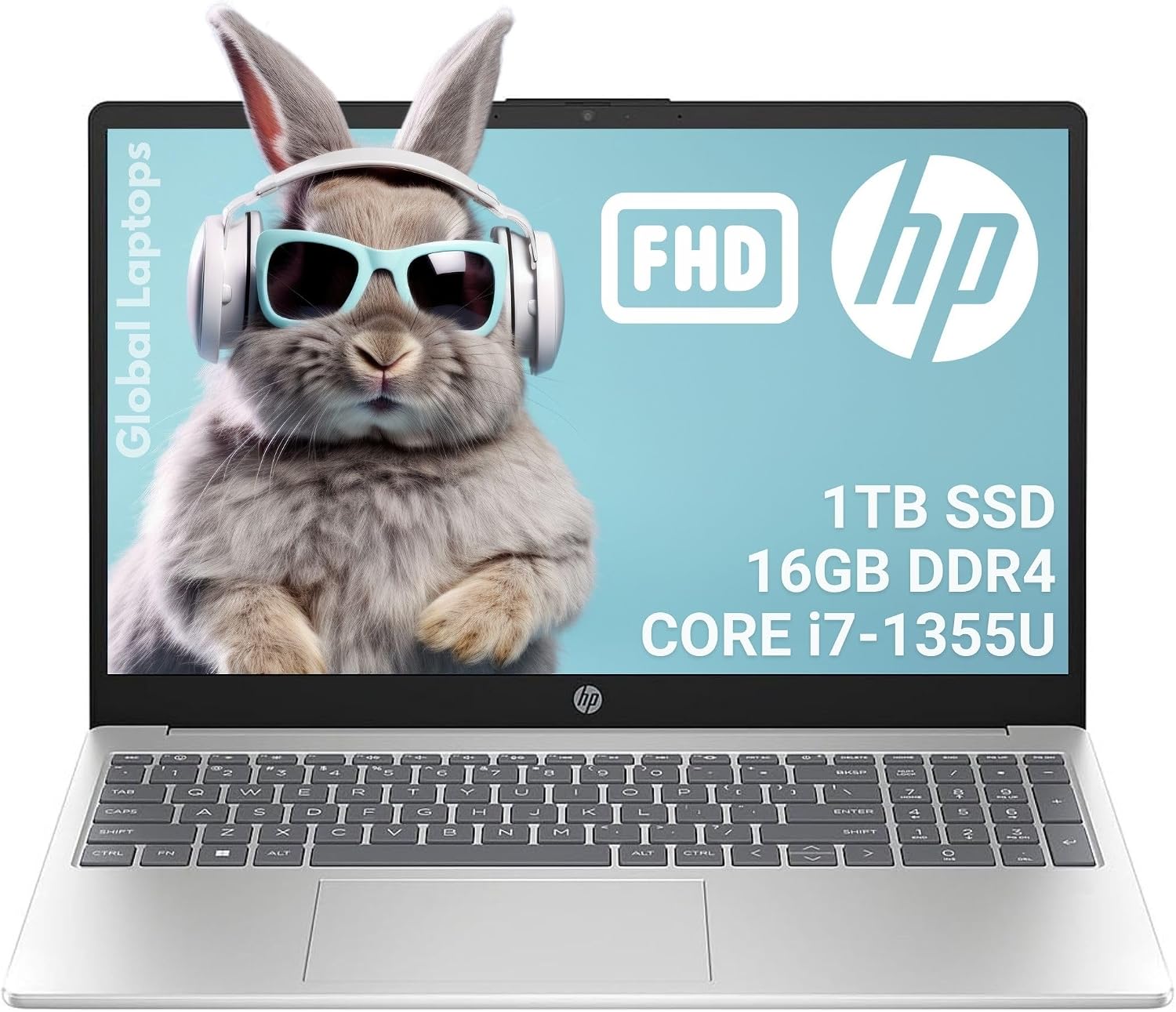 HP 15.6 inch Windows Laptop Laptop with Micro-Edge Full HD IPS Anti-Glare displayIntel Core i7-1355U 16GB RAM 1TB SSD Windows 11 Home Natural Silver 15-fd0182wm