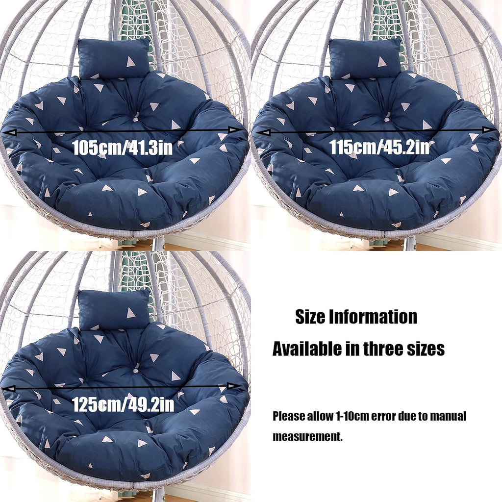 HUHJYUGE Swing Chair Cushion Seat Pads, Egg Chair Cushion Replacement, Hanging Basket Chair Seat with Pillow, Detachable, Sun-Resistant, Comfy, for Outdoor Patio Garden
