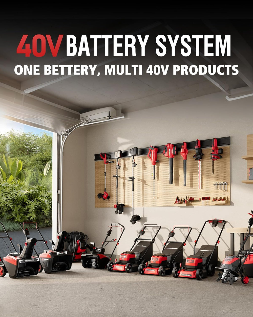 PowerSmart 40V 21' Cordless Lawn Mower, Up to 1/4 Acre, Dual 40V 4.0Ah Batteries and a Charger Included, 1.5' - 3.9' Height Adjustment, 1.4 Bushels Collecting Bag (MB2400B)