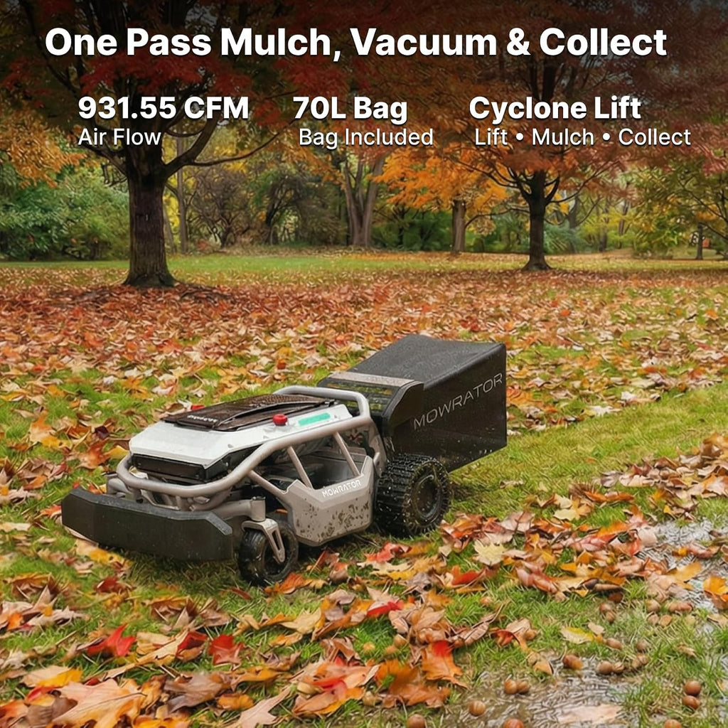 Mowrator S1 2WD 56V 12Ah Remote Control Lawn Mower, 45% (24°) Slope, Upgraded with Deformable Tires & Metal Hubcaps, 21' Steel Blade, 1.8–4.6' Height, Covers up to 0.75 Acre, Mulching Blade Included