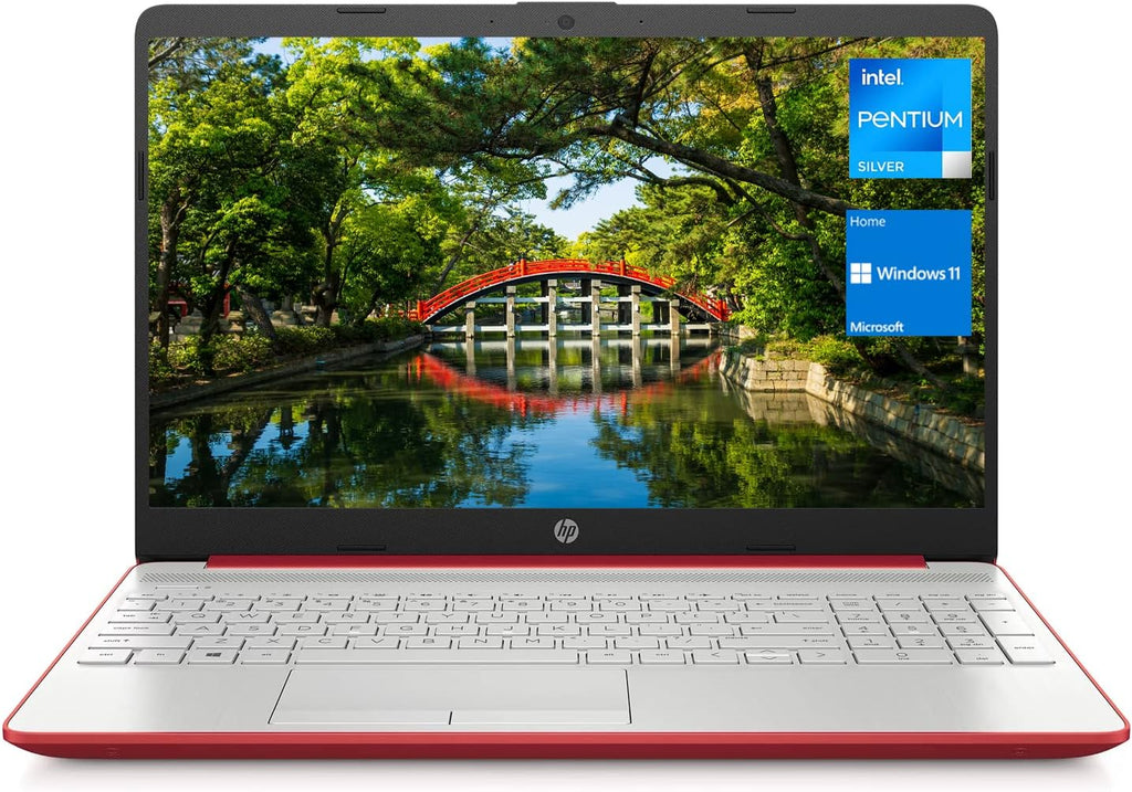 HP 15.6' HD Laptop for Business and Student, Intel Pentium Silver N5030, 16GB RAM, 1TB SATA SSD, Webcam, Media Card Reader, RJ45, HDMI, Wi-Fi, Windows 11 Home, Scarlet Red, KKE Accessories