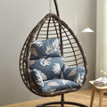 HUHJYUGE Egg Chair Cushion Only, Outdoor Hanging Swing Chair Seat Cushion Replacement, Thicken Waterproof Washable Hammock Chair Cushion with Headrest and Armrests, for Garden