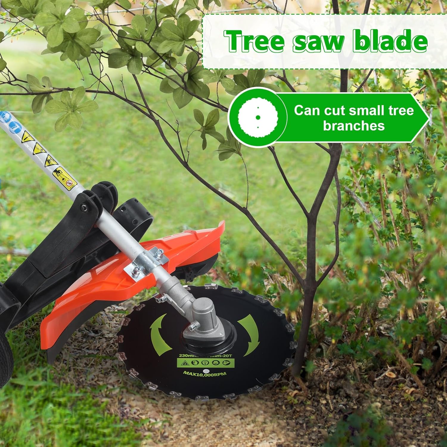 9 in 1 Gas Hedge Trimmer,Weed Eater Gas Powered Multi-Functional Trimming Tool 52CC 2-Cycle Weed Eater Wacker String Trimmer Brush Cutter Edger Pole Saw Weed Whacker Pruner with Extension Pole Orange