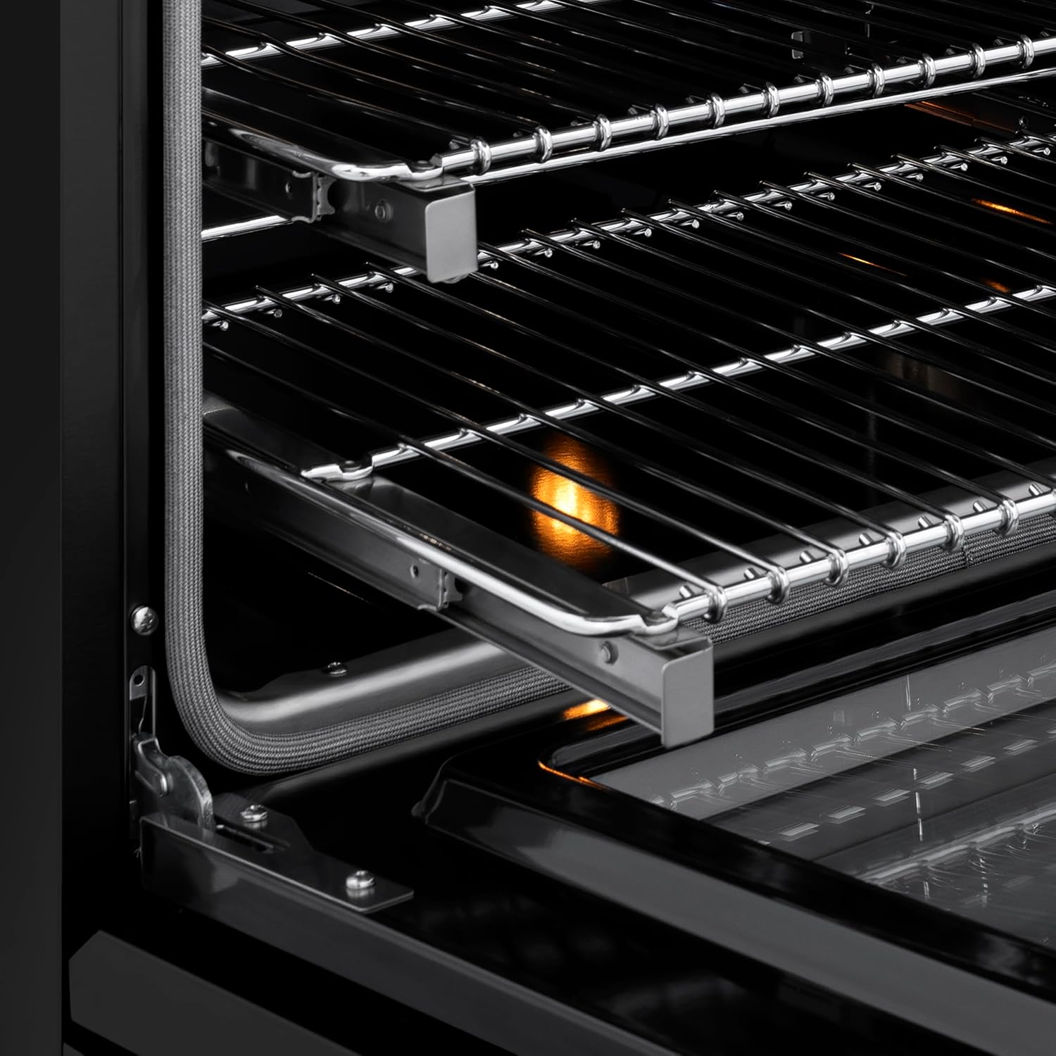 ZLINE Autograph Edition 30 in. 4.2 cu. ft. Paramount Induction Range with 4 Element Cooktop and Electric Convection Oven in Black Stainless Steel with Champagne Bronze Accents (SINRBZ-30-CB)