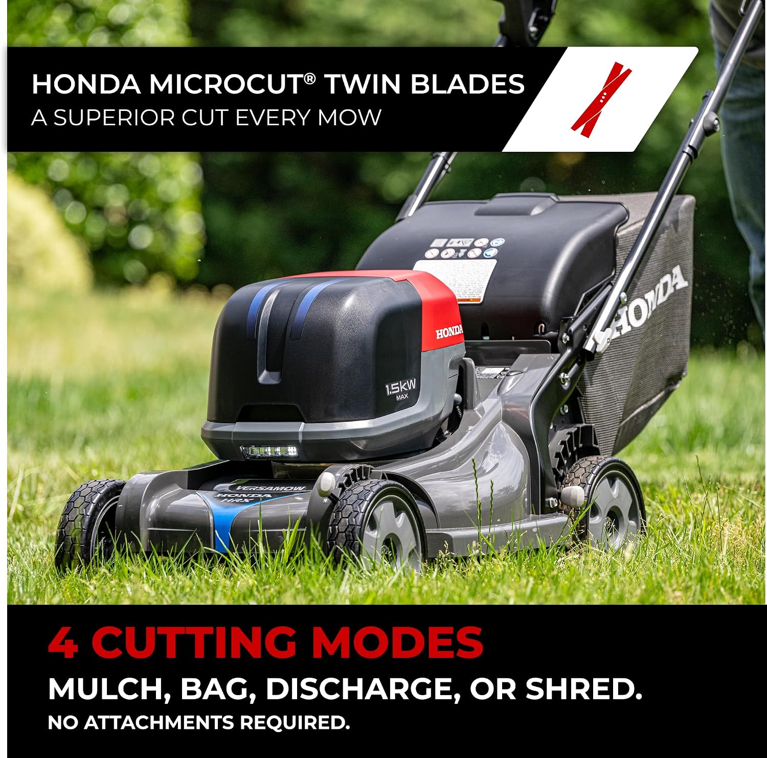 Honda HRX-BE 21-Inch Walk Behind 12 AH Battery Powered Lawn Mower with 2 Battery Bays, Variable Speed Self Propelled Lawn Mower with 2.2 Bushel Capacity, Easy-Off Grass Bag (HRX217YXBEXA6)
