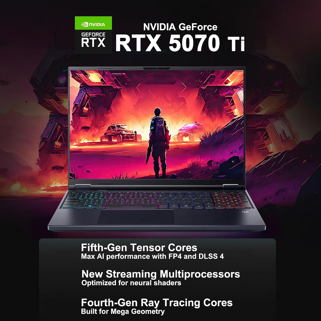 Acer Predator Helios Neo 16 AI Gaming Laptop 16' 2560x1600 IPS 240Hz (100% DCI-P3) Intel 24-core Ultra 9 275HX 64GB RAM 2TB SSD GeForce RTX 5070 Ti (Up to 992 AI Tops) Win11Pro ICP Hub