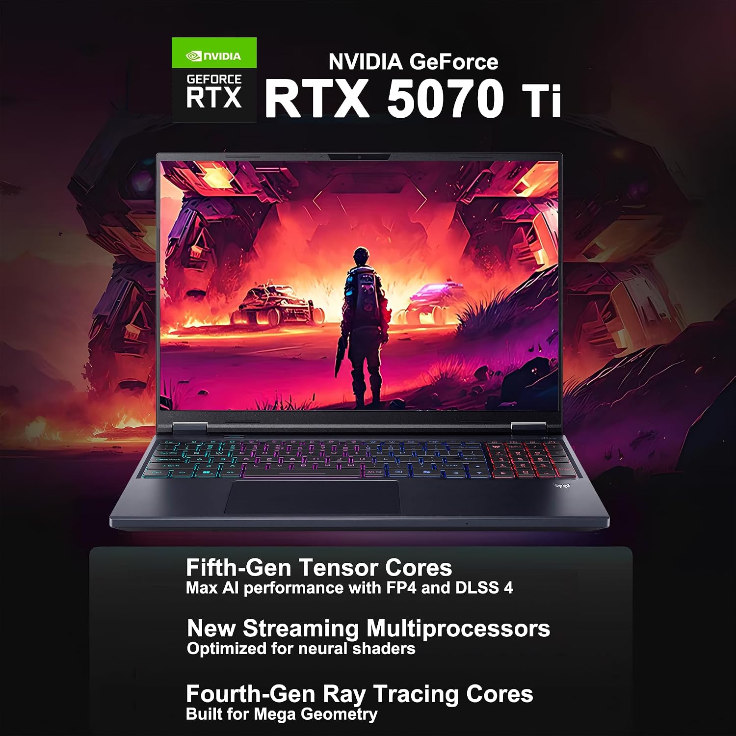 Acer Predator Helios Neo 16 AI Gaming Laptop 16' 2560x1600 IPS 240Hz (100% DCI-P3) Intel 24-core Ultra 9 275HX 64GB RAM 2TB SSD GeForce RTX 5070 Ti (Up to 992 AI Tops) Win11Pro ICP Hub