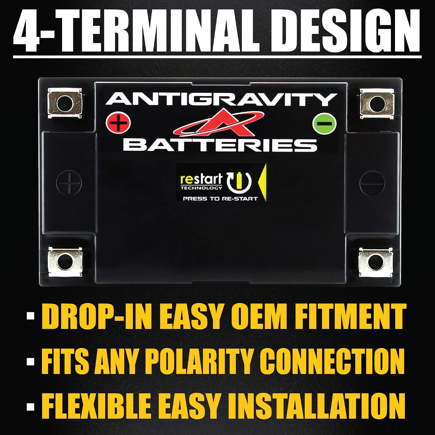 Antigravity ATX12-HD. Heavy Duty Lithium Motorcycle and Powersport Battery with Built in Jump Starting, 8Ah, ATV, Quad, UTV, Scooter, Lawn Mower, Generator Battery - Harley, Honda, Kawasaki