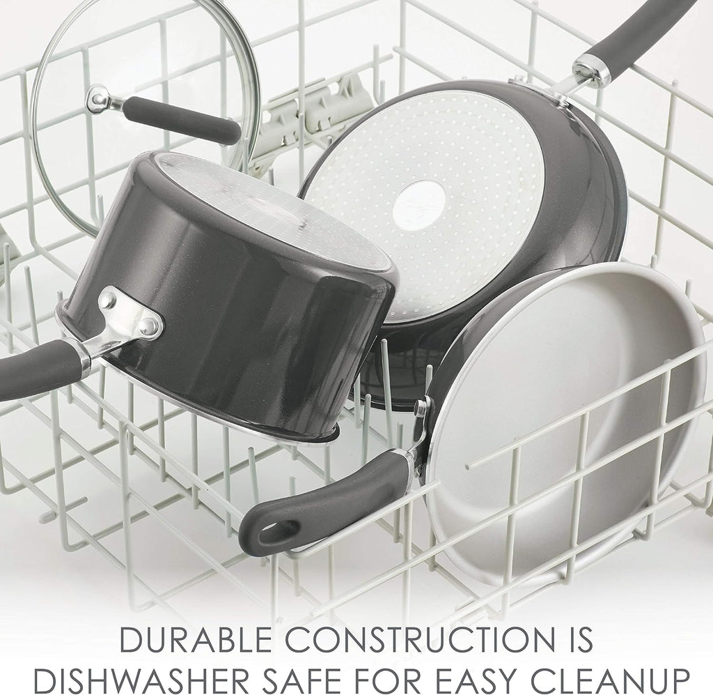 Rachael Ray Create Delicious Nonstick Cookware Pots and Pans Set, 13 Piece, Gray Shimmer