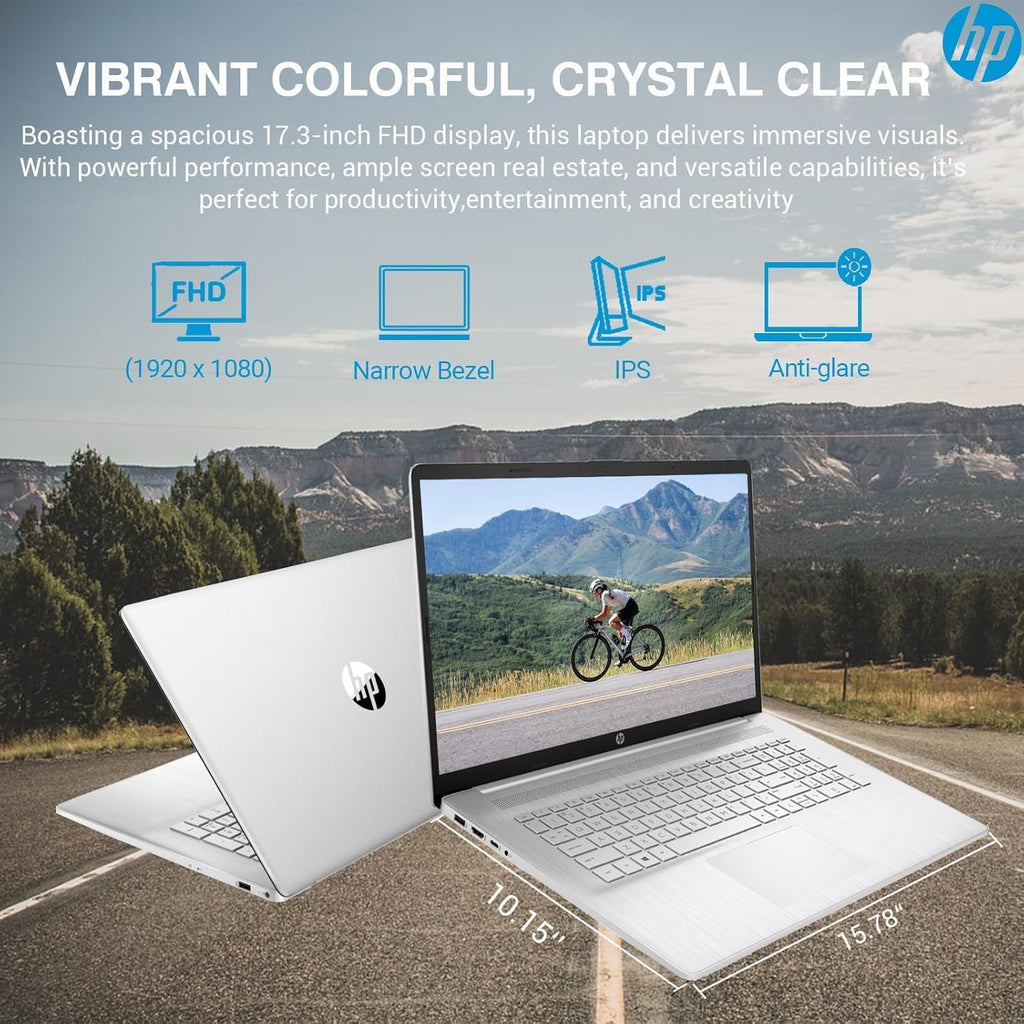 HP 2025 Pavilion Laptop, 17.3' FHD IPS Computer, 6-Core AMD Ryzen 5, 64GB RAM, 2.5TB Storage (1TB SSD + 500GB Ext), Wi-Fi 6, Webcam, Long Battery, HubxcelAccessory, Lifetime Office 2024 Windows 11 Pro