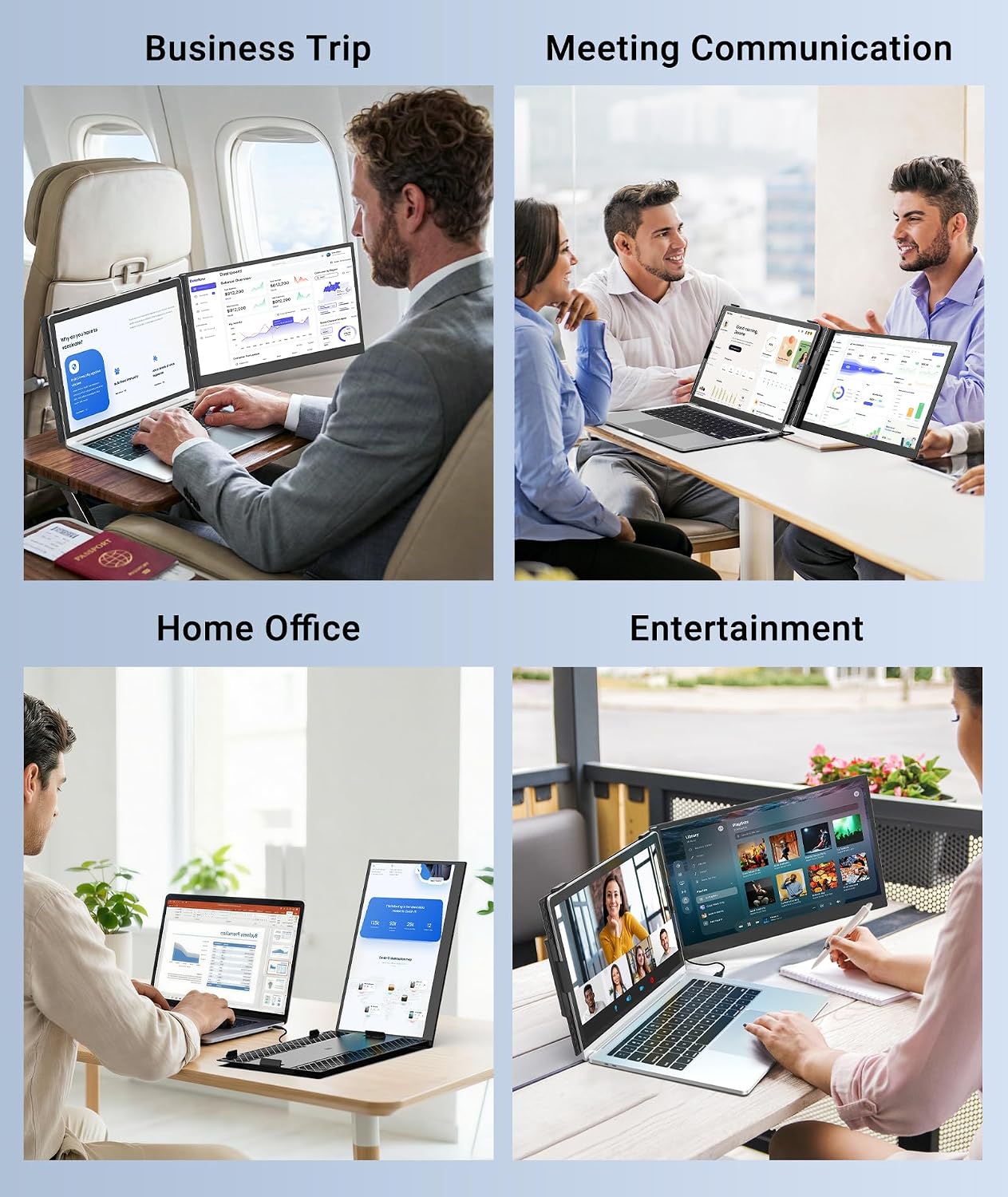Laptop Screen Extender, 14' FHD 1080P Portable Monitor for Laptop, 1.3lbs Ultra-Light Dual Monitor, USB-C Plug & Play Travel Monitor Extender for 13'-17' Windows/Mac/Android/Chrome