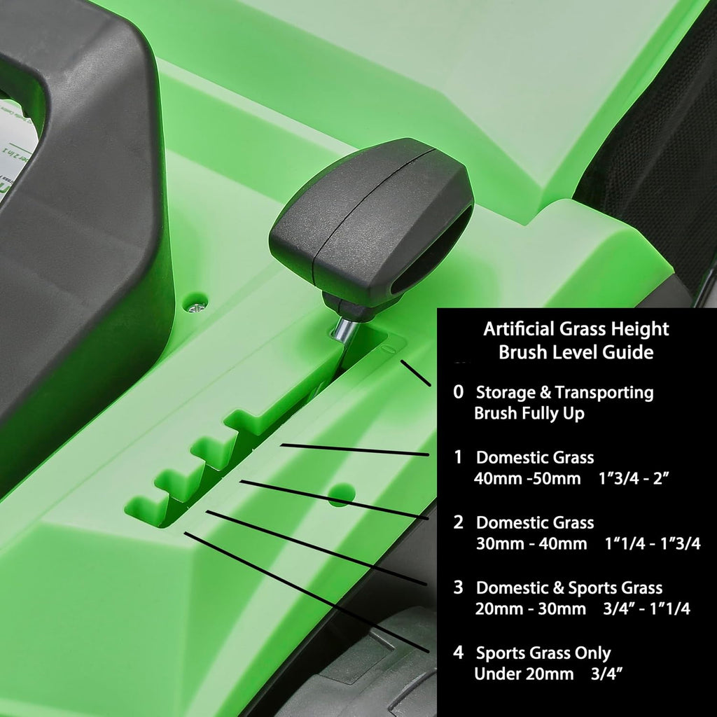 Turfmatic™ Artificial Grass Sweeper 2 in 1 Design - 380mm (15') Wide Brush - 1800w