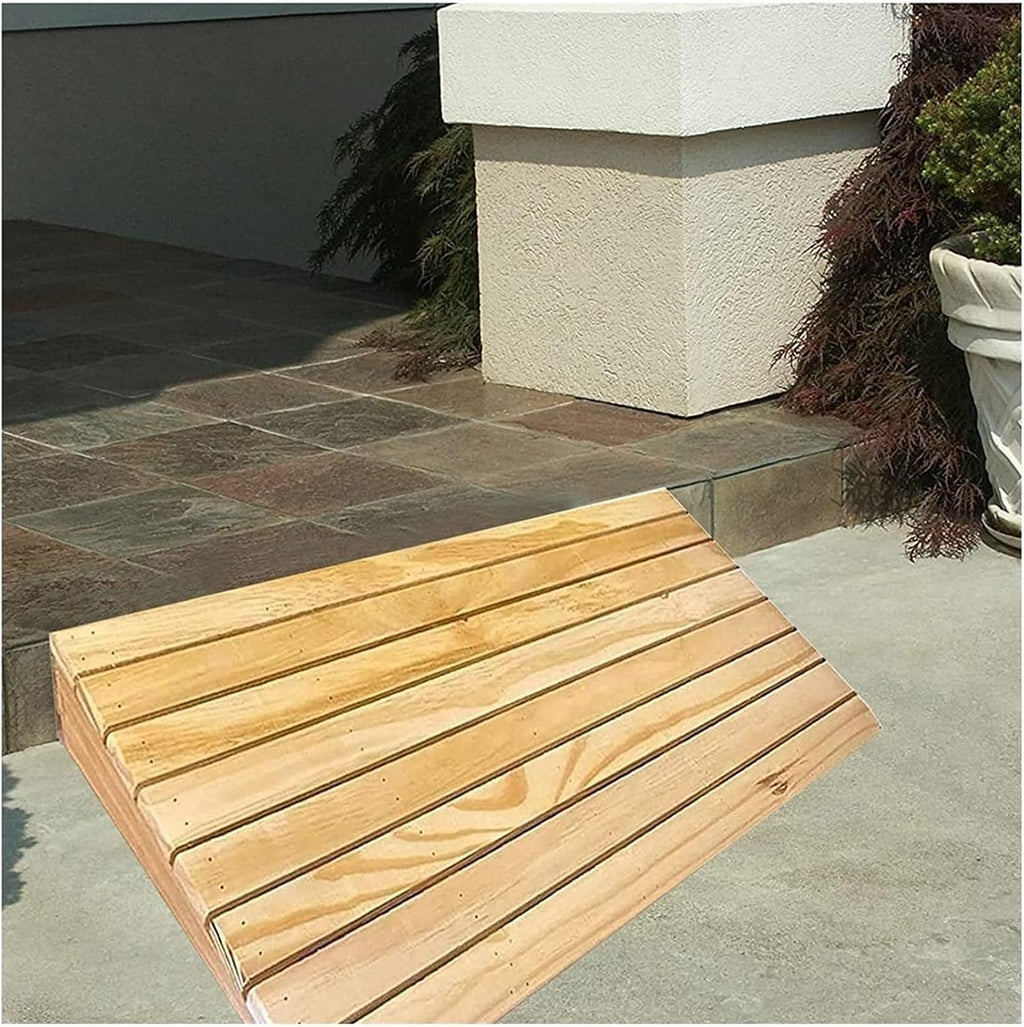 Ramps Threshold Ramp, Wooden Driveway Curb Ramps for Low Cars, 3/4/6 Inch Rise Non-Slip Stairs Ramps for Wheelchairs/Home/Doorways, Outdoor Door Threshold Ramp