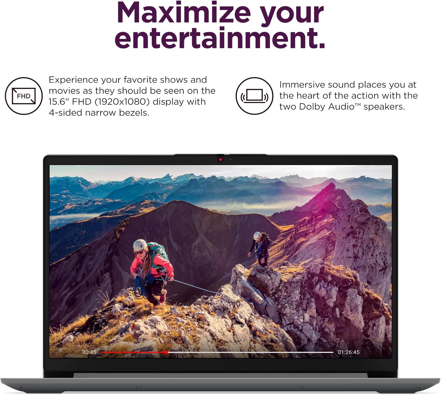 Lenovo IdeaPad 1i 15.6' FHD Laptop, Intel Core i5-1335U, 16GB RAM, 1TB SSD, Windows 11 Pro, Lifetime MS Office • Copilot AI, w/External DVD Drive, Long Battery Life, Wi-Fi 6, Dolby Audio, Cloud Gray