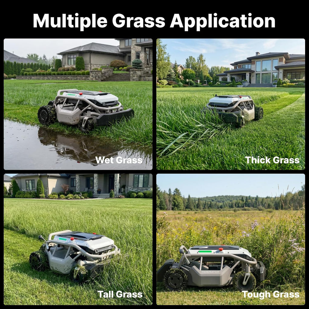Mowrator S1 2WD 18Ah Remote Control Lawn Mower, 45% (24°) Slope, Spring to Fall Yard Care, with Leaf Shredding Vacuum, 21' Width, 1.8–4.6' Cutting Height, Up to 1.12 Acres