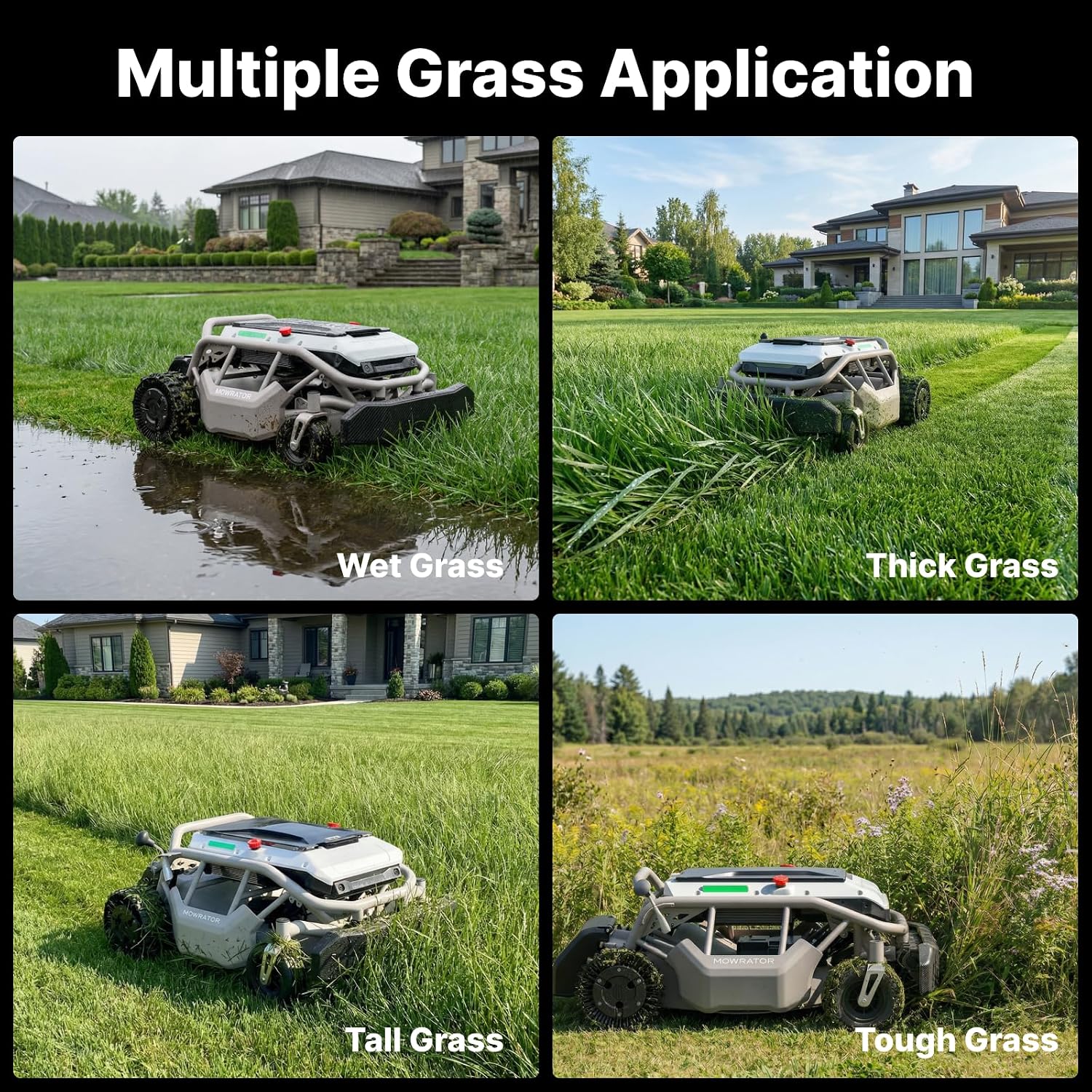 Mowrator S1 2WD 18Ah Remote Control Lawn Mower, 45% (24°) Slope, Spring to Fall Yard Care, with Leaf Shredding Vacuum, 21' Width, 1.8–4.6' Cutting Height, Up to 1.12 Acres