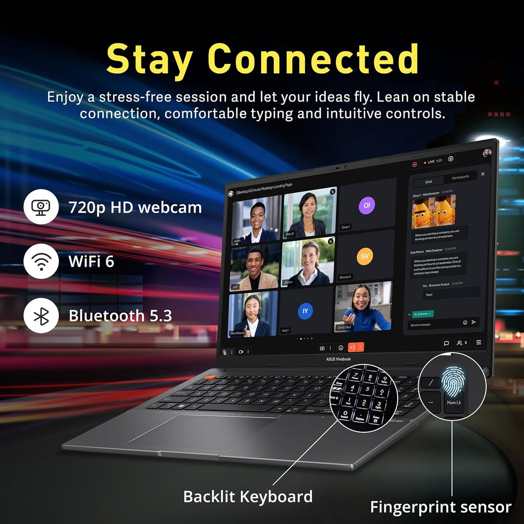 ASUS VivoBook S15 Slim Laptop, 15.6' FHD Display, Ryzen 5-5600H, 8GB RAM, 1.16TB Storage(1TB SSD +160GB Docking Station), AMD Radeon Graphics, Backlit Keyboard, Fingerprint, WiFi 6, Win 11 Pro, Black